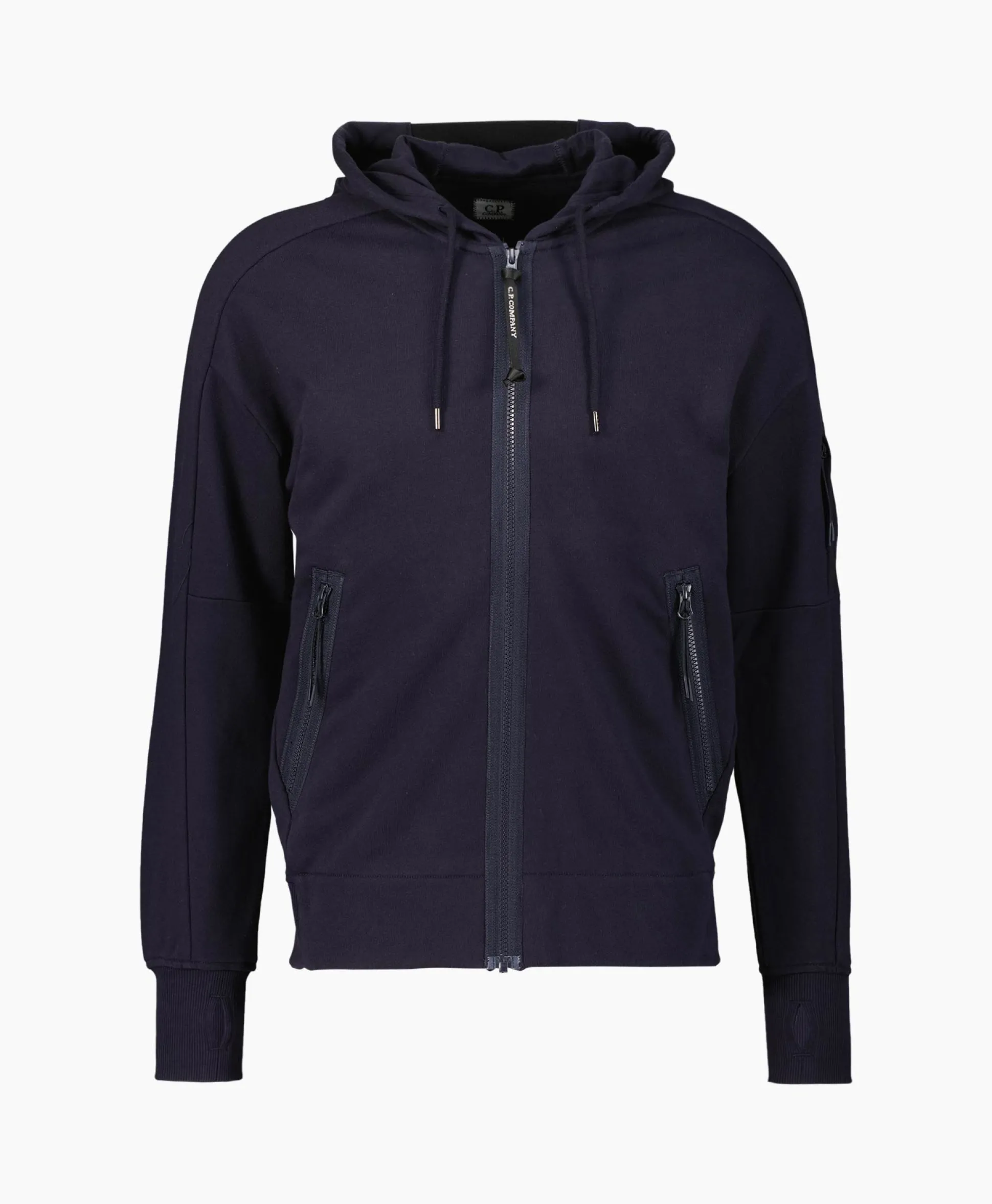 Cp Company Vest Diagonal Raised Fleece Zipped Donker Blauw