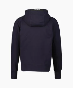 Cp Company Vest Diagonal Raised Fleece Zipped Donker Blauw
