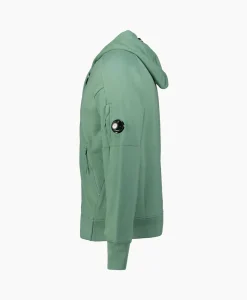 Cp Company Vest Diagonal Raised Fleece Zipped Groen
