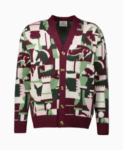 Drole De Monsieur Vest Le Cardigan Echecs Pink