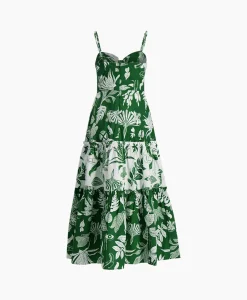 Farm Rio Midi Jurk Forest Soul Mix Groen