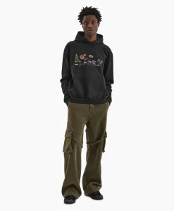 Flaneur Hoodie Botanical Zwart