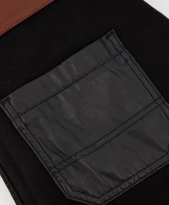 Flaneur Jeans Carpenter Straight With Leather Patches Zwart