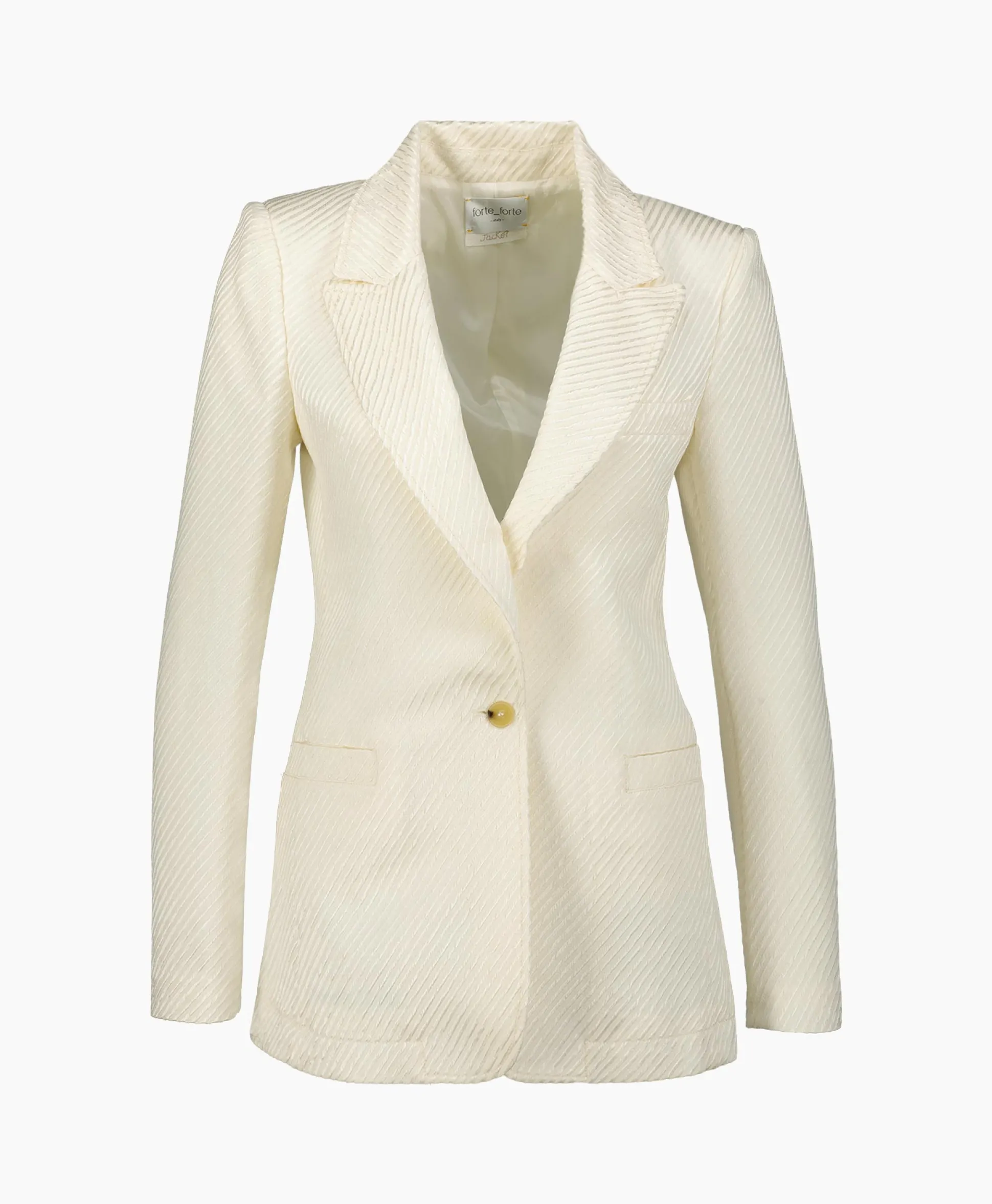 Forte_Forte Blazer Jacket Diagonal Structure Couture Ecru