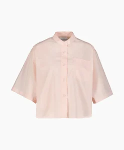 Forte_Forte Blouse Bci Cotton Popeline Half Sleeves Rose