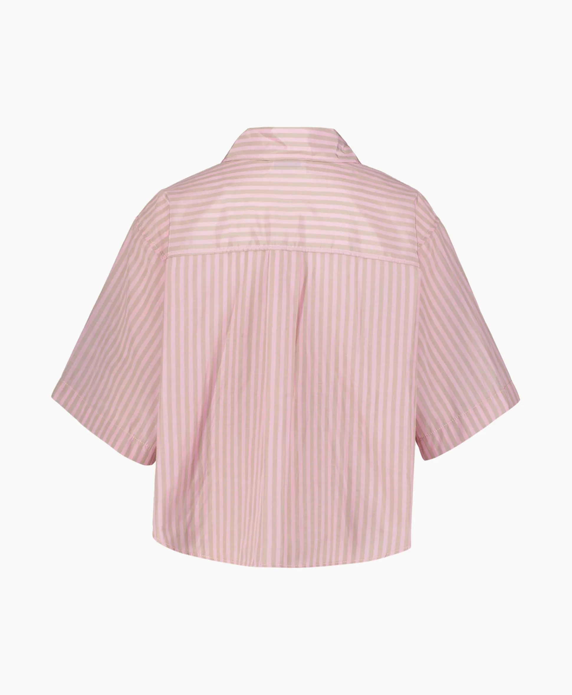 Forte_Forte Blouse Chic Striped Taffetas Half Sleeves Boxy Rose