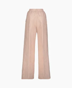 Forte_Forte Pantalon Linen Lurex Micro Herringbone Wide Leg Rose