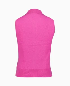 Ganni Spencer Cashmere Mix Sleeveless Polo Pink