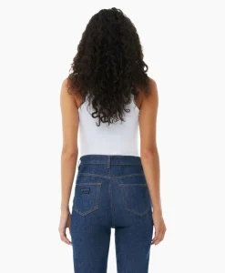 Ganni Top Soft Cotton Rib Tank Wit