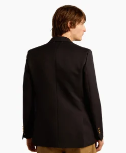 Golden Goose Blazer Golden M's Double Breasted Gabardine Wool Donker Blauw