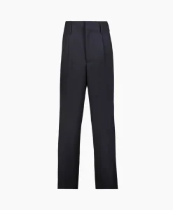 Golden Goose Broek Golden M Wide Legs Compact Gabardine Wool Donker Blauw