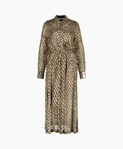 Golden Goose Midi Jurk Golden W's Chemisier Leopard Print Fil C Beige
