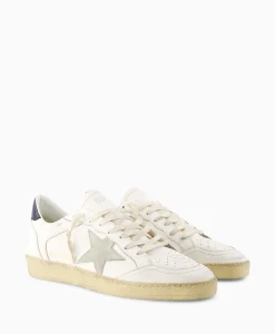 Golden Goose Sneaker Ballstar Leather Upper Suede Star Shiny Le Off White