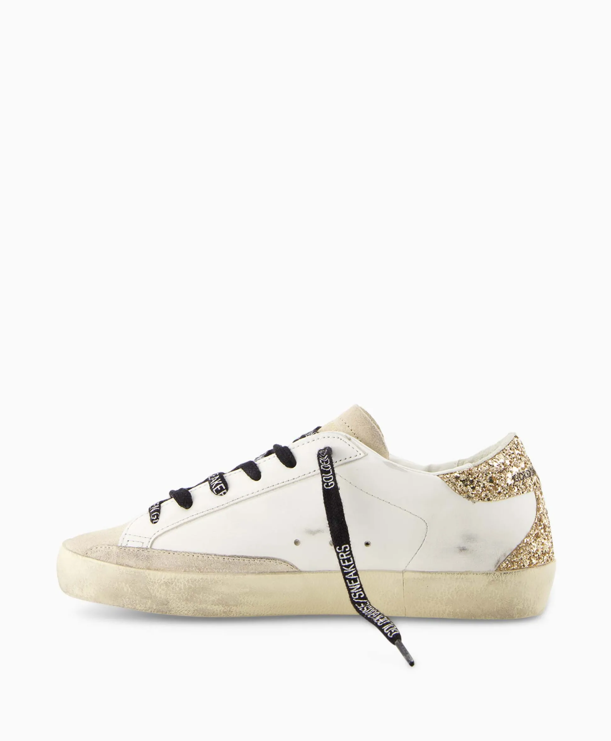 Golden Goose Sneaker Super-Star Leather Upper Glitter Star Off White