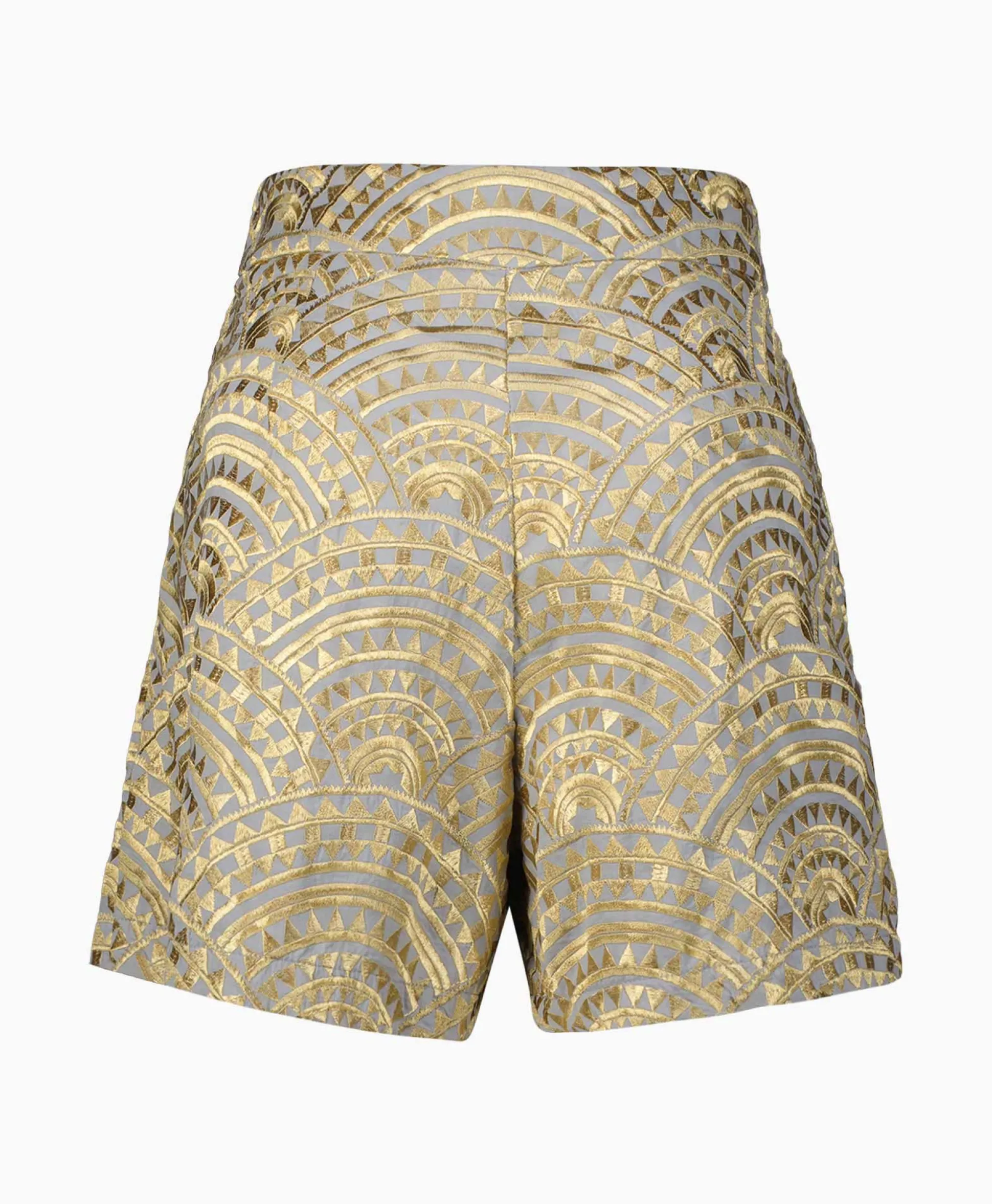 Greek Archaic Kori Korte Broek All Over Pleates Licht Grijs
