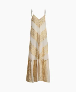 Greek Archaic Kori Maxi Jurk Long All Over Old Straps Ivoor / Naturel