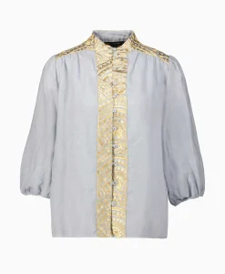 Greek Archaic Kori Top New All Over 3/4 Sleeves Licht Grijs
