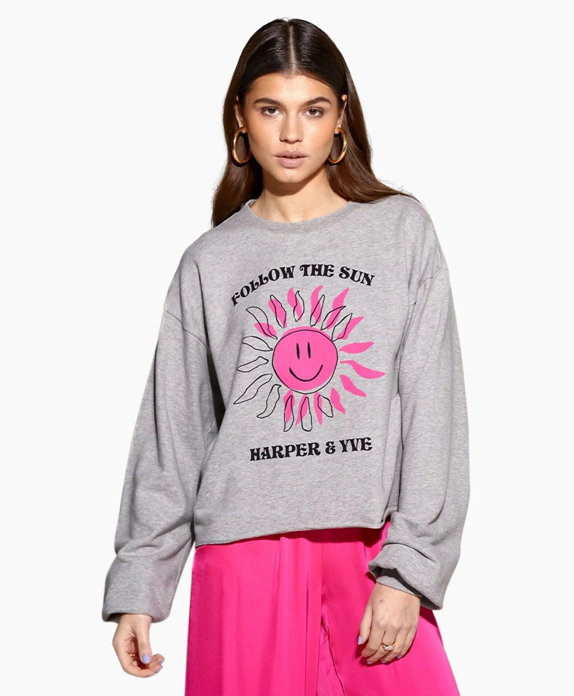 Harper & Yve Pullover Smiley-Sw Grijs