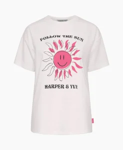 Harper & Yve T-Shirt Korte Mouw Smiley-Ss Off White