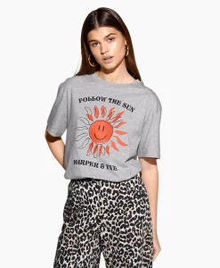 Harper & Yve T-Shirt Korte Mouw Smiley-Ss Grijs