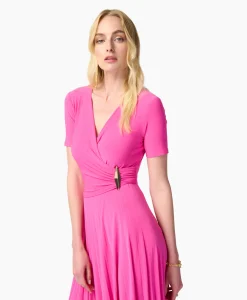 Joseph Ribkoff Maxi Jurk Korte Mouw Rose