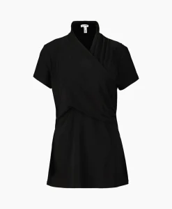 Joseph Ribkoff Top & T-Shirt Kraag Korte Mouwen Zwart