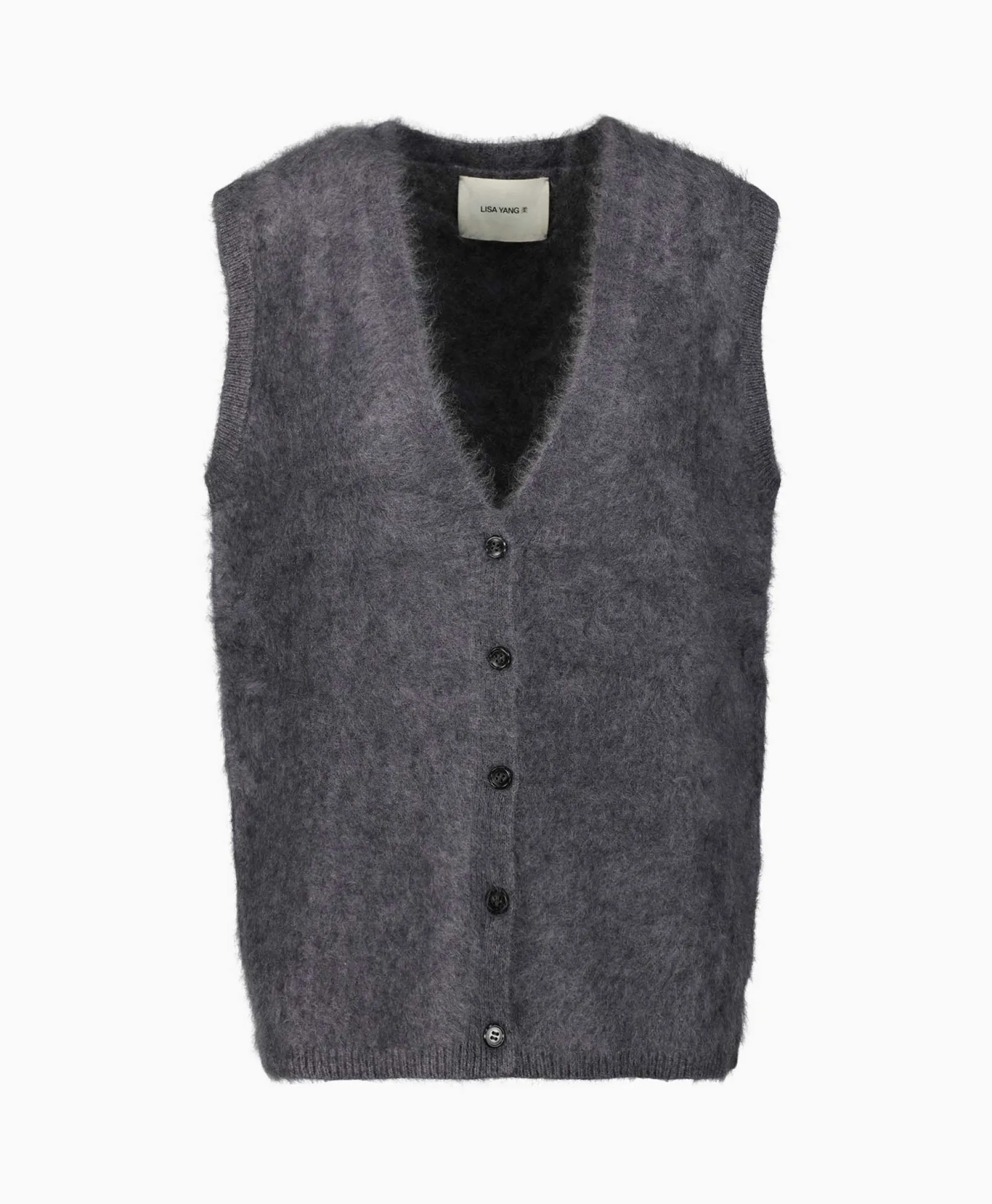 Lisa Yang Pullover Astrid Donkergrijs