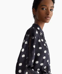 Liu Jo Blouse Escamicia C/Dettagali In Pizzo Zwart