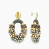 Lott. Gioielli Oorbellen Ce Gb Combi Oval M Gold Stripes Groen