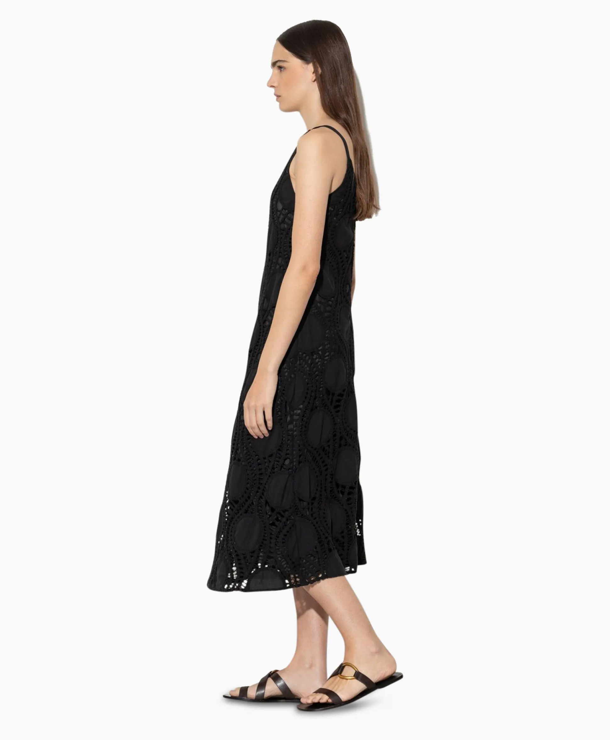 Luisa Cerano Midi Jurk 798490/3619-0 Zwart Dessin