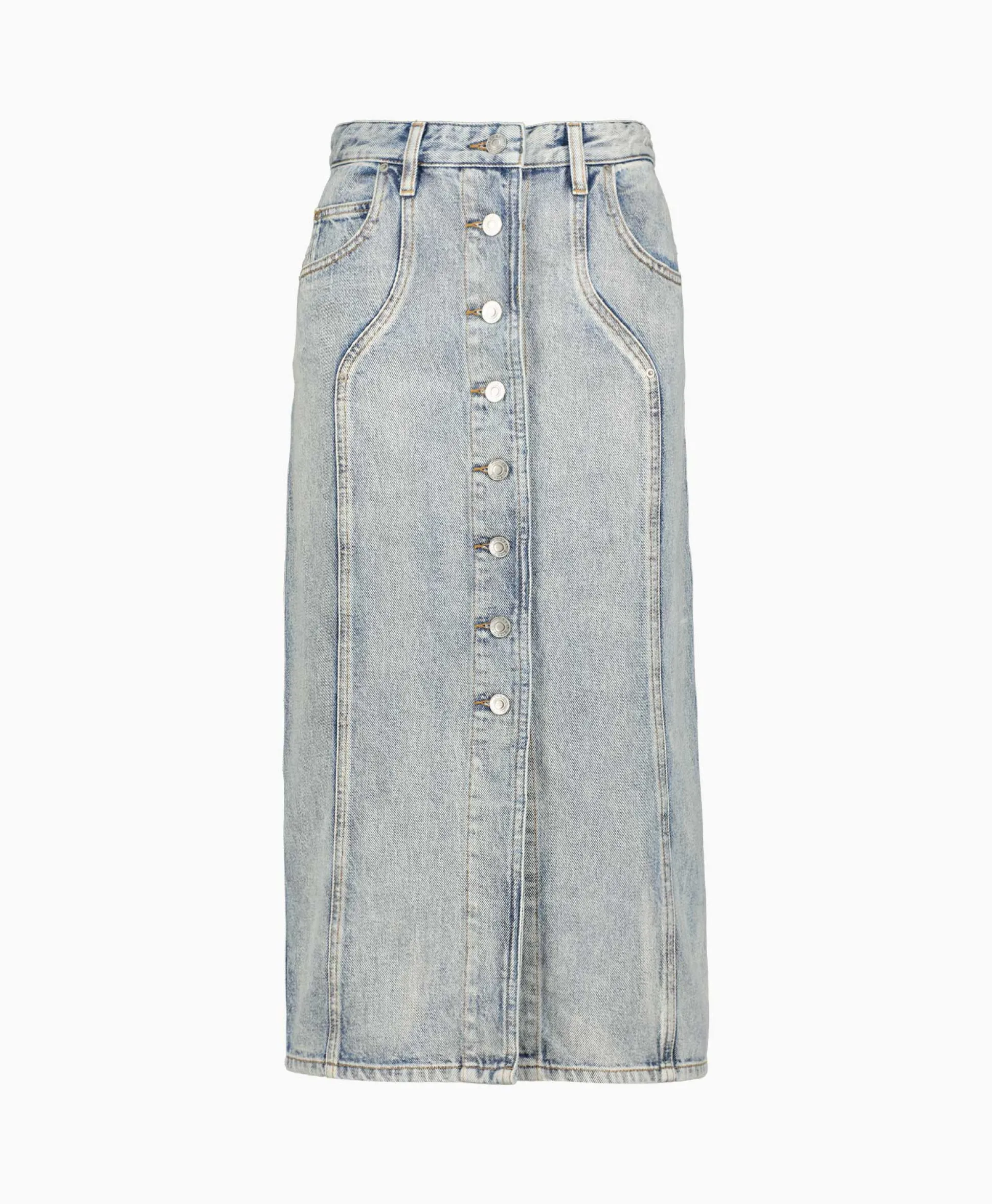 Marant Etoile Midi Rok Vandy-Ga Blauw