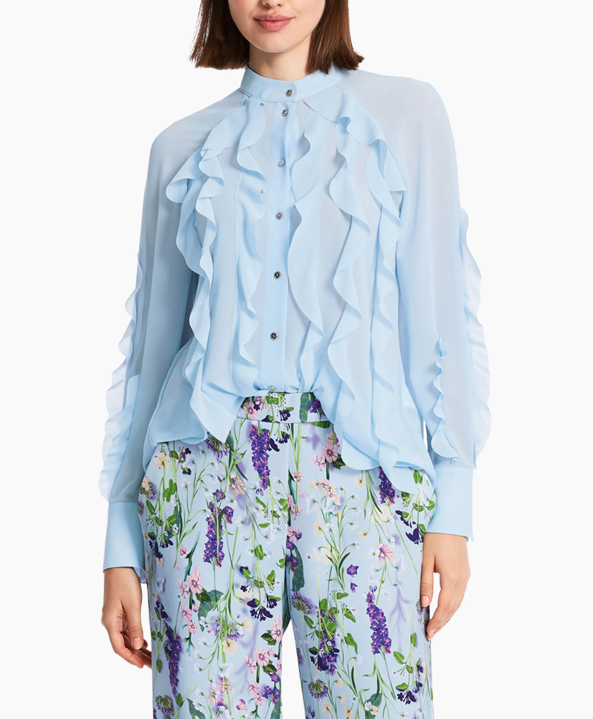Marccain Collectie Blouse Wc 51.27 W44 Licht Blauw