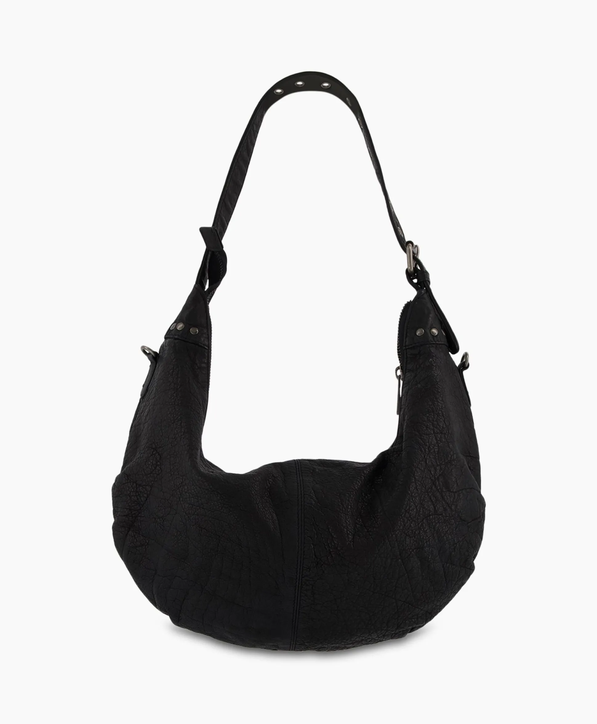 Nunoo Bags Crossbody Tas Dagmar Rivet Washed Black Zwart