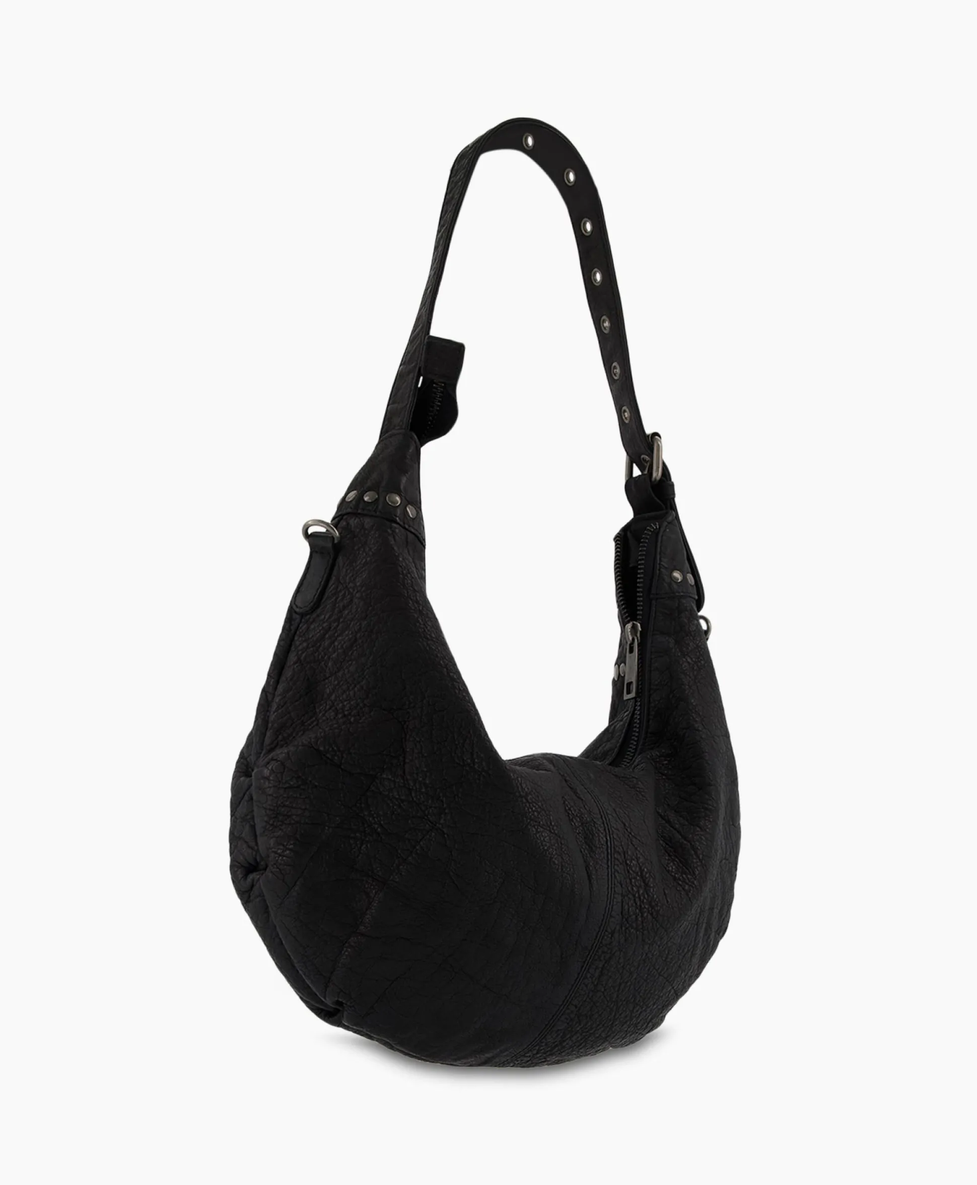 Nunoo Bags Crossbody Tas Dagmar Rivet Washed Black Zwart