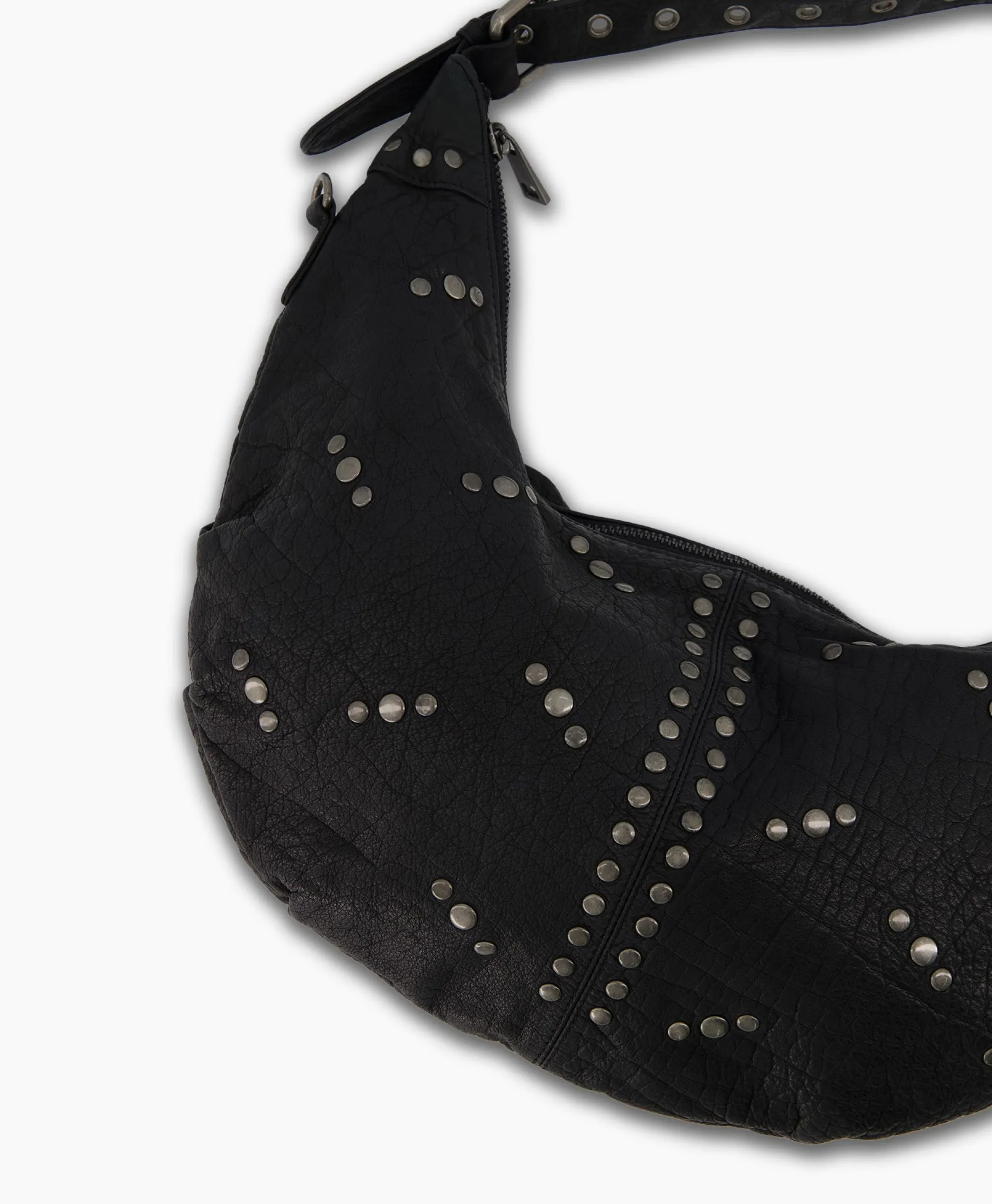 Nunoo Bags Crossbody Tas Dagmar Rivet Washed Black Zwart