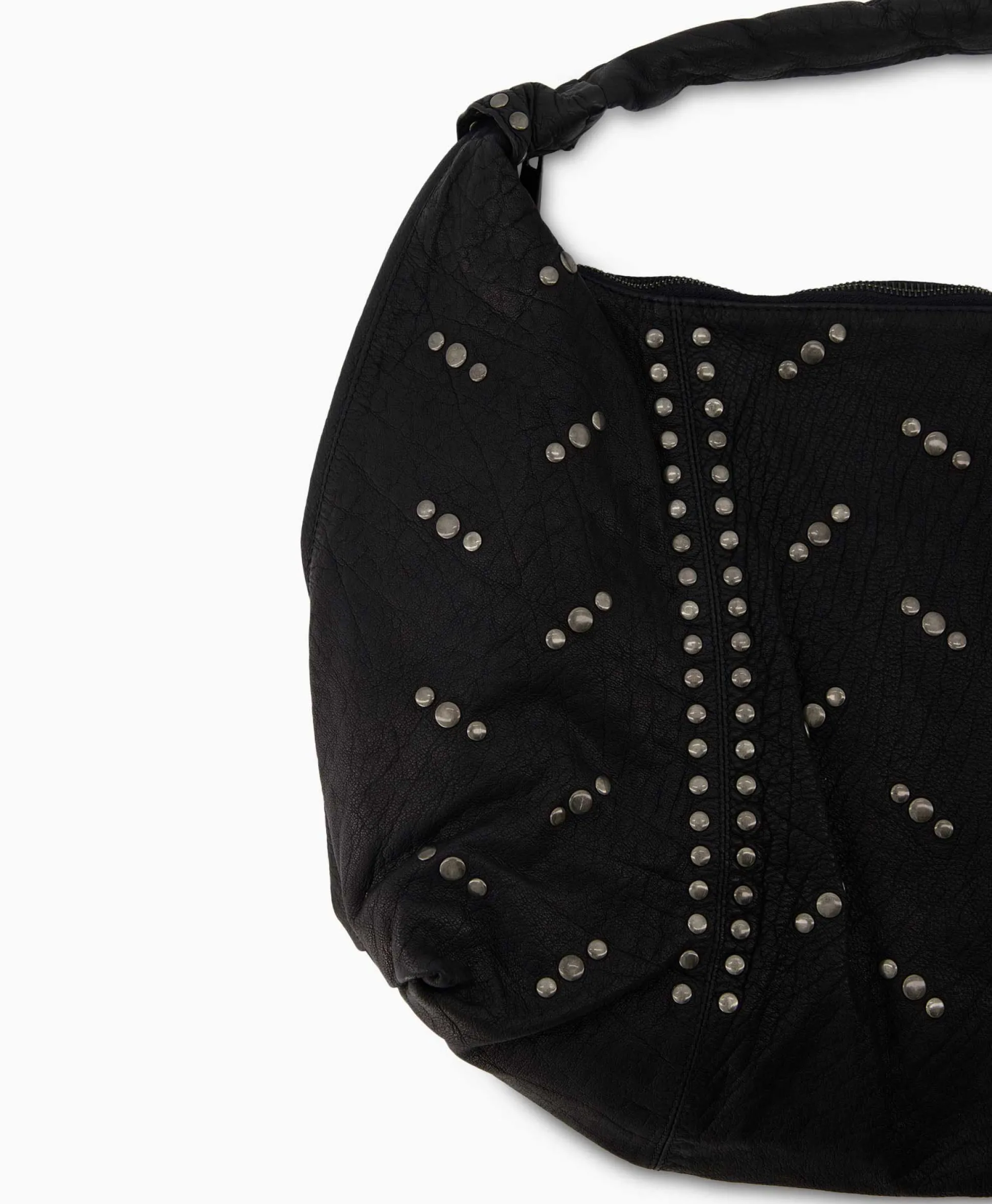 Nunoo Bags Crossbody Tas Maxi Dandy Rivet Washed Black Zwart