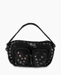 Nunoo Bags Crossbody Tas Helena Rivet Washed Black Zwart