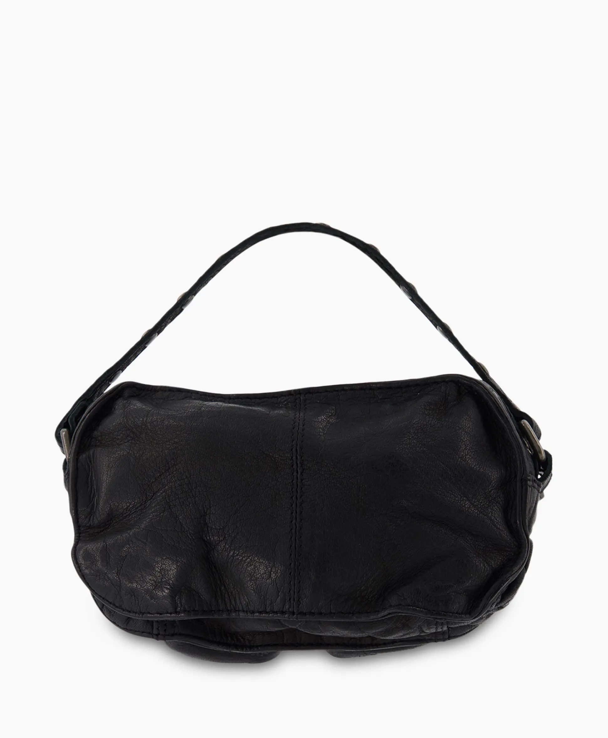 Nunoo Bags Crossbody Tas Helena Rivet Washed Black Zwart