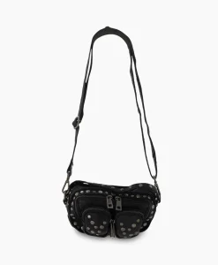 Nunoo Bags Crossbody Tas Helena Rivet Washed Black Zwart