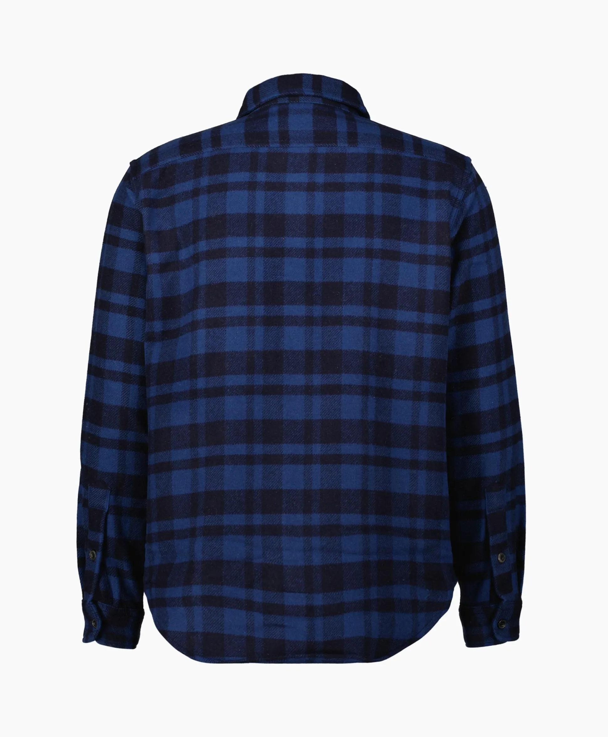 Ralph Lauren Overshirt Wool Blend Check Donker Blauw