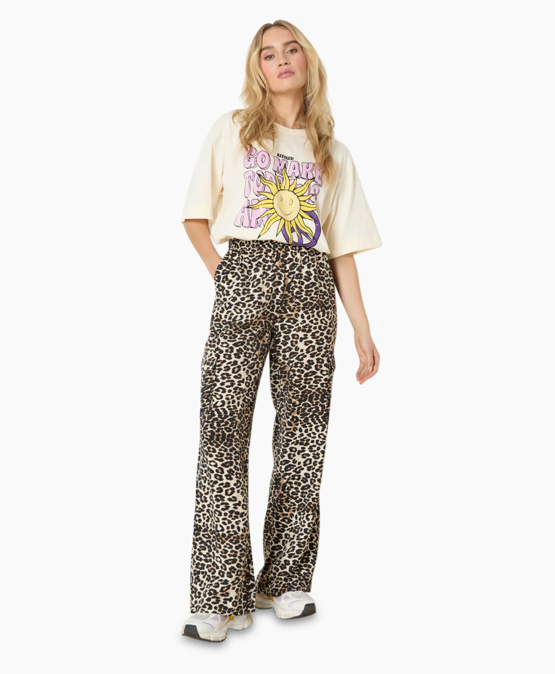 Refined Department T-Shirt Korte Mouw Bruna Off White