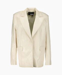 Rotate Blazer Textured Oversized Wit