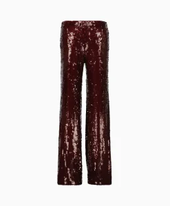 Rotate Pantalon Sequins Low Waist Bordeaux