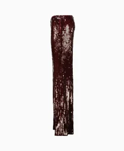Rotate Pantalon Sequins Low Waist Bordeaux
