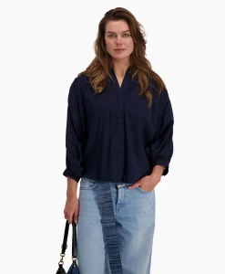 Sea Me Happy Blouse Balloon Donker Blauw