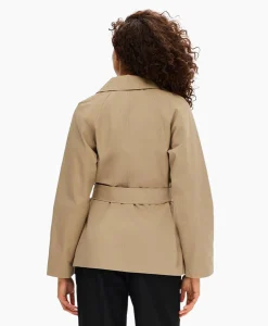 Selected Femme Jack Belinda Short Trench Coat Zand
