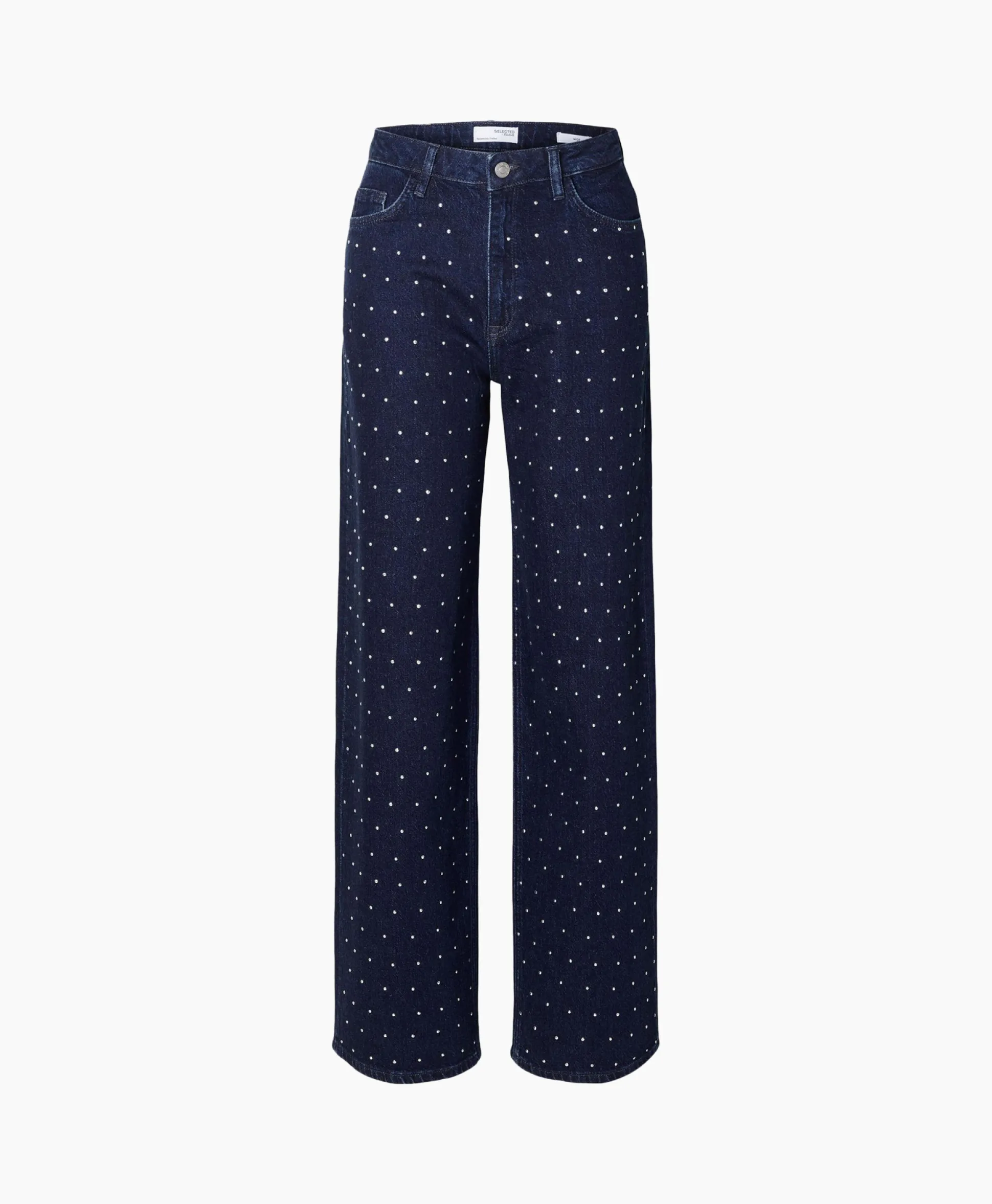 Selected Femme Jeans Marley-Bea Hw Mid Blue Wide Jean Blauw