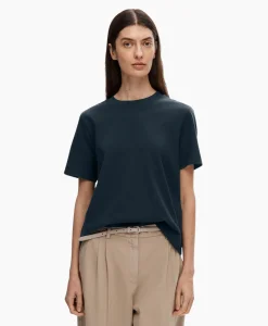 Selected Femme Selected Femme T-Shirt Essential Ssboxy Tee Noos Donker Blauw