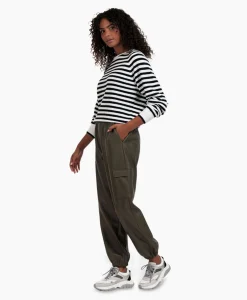 Studio Anneloes Broek Evi Leather Cargo Trousers Bruin Dessin