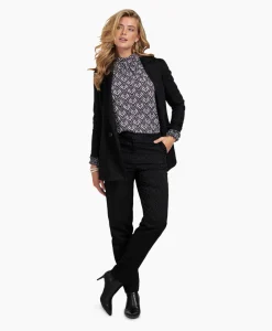 Studio Anneloes Broek Mira Ornament Jacquard Trousers Zwart